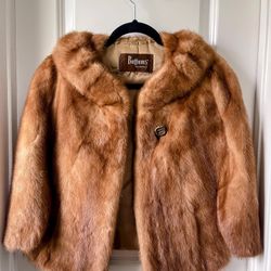 Vintage Buffum’s California Brown Mink Fur Shawl