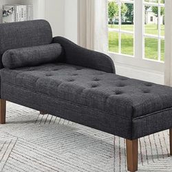 24K Furniture Dark Brown Chaise Lounge Chair 