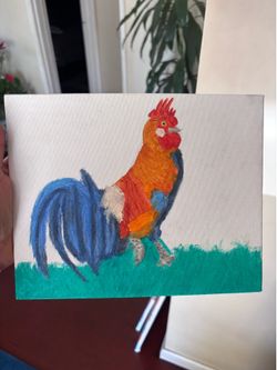 Rooster oil on canvas painting