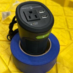 Road Proof 120 Watt Cup Inverter with 2 USB Charging Ports