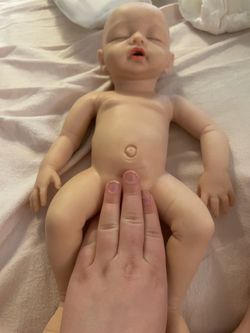 reborn baby doll full body silicone girl 15 in’ Caucasian rooted eyelashes