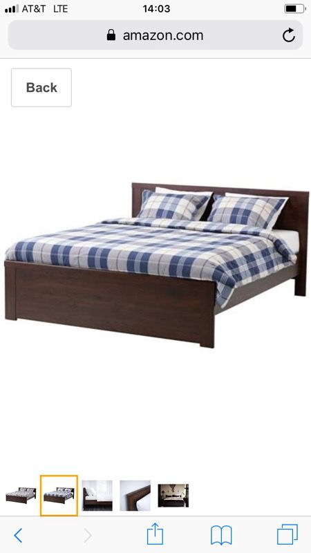 Full/double bed frame with slats and drawers
