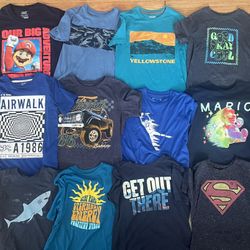 Boys Shirts Short Sleeve - Size 8 Blue 