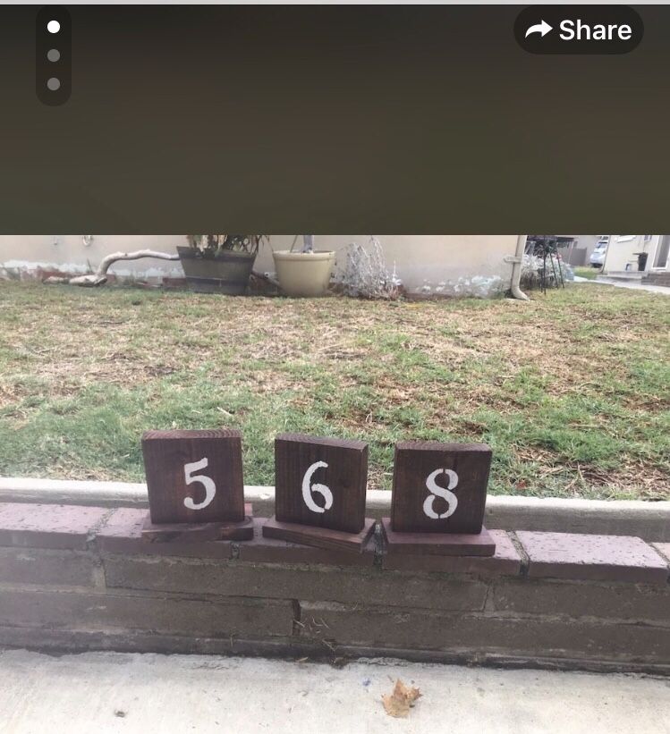 Wooden table numbers for wedding