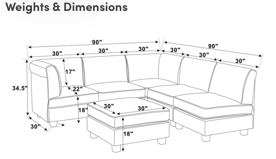 Large upholstered Sectional