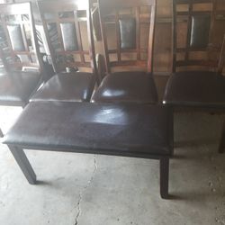 Table An 4  And One Stool Chairs  Size 60x 36