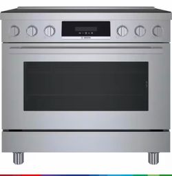 800 Series 36 in. 3.7 cu ft. 5 Burner Slide-In Industrial Pro Style Induction Range w/ Convection Pro in Stainless Steel