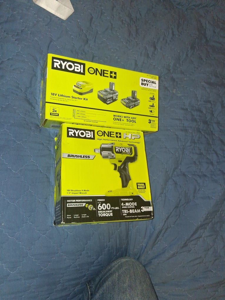 Ryobi 1/2 Impact Wrench With 4 Amp And 2 Amp Batteries