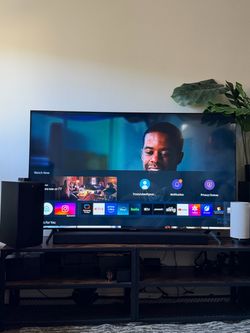 Samsung 65” 4K Smart TV + LG Soundbar & Subwoofer + Heavy Duty TV Stand