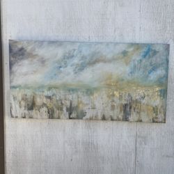 Turquoise and gold canvas print 50”x25”