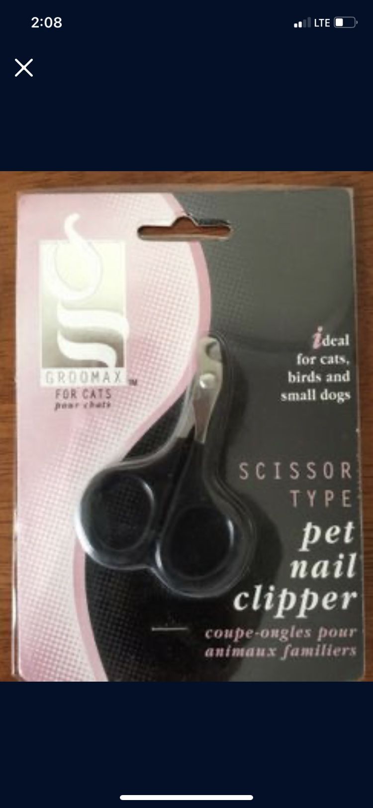 Pet nail clipper for cats, birds, and small dogs