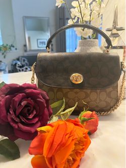 Beautiful Coach mini bag, compact and stylish. Perfect for everyday essentials like phone, keys, and cards. Lightweight, elegant, and easy to carry.