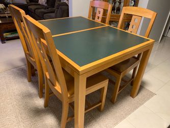 Heavy-Duty Solid Wood Table with 4 Chairs