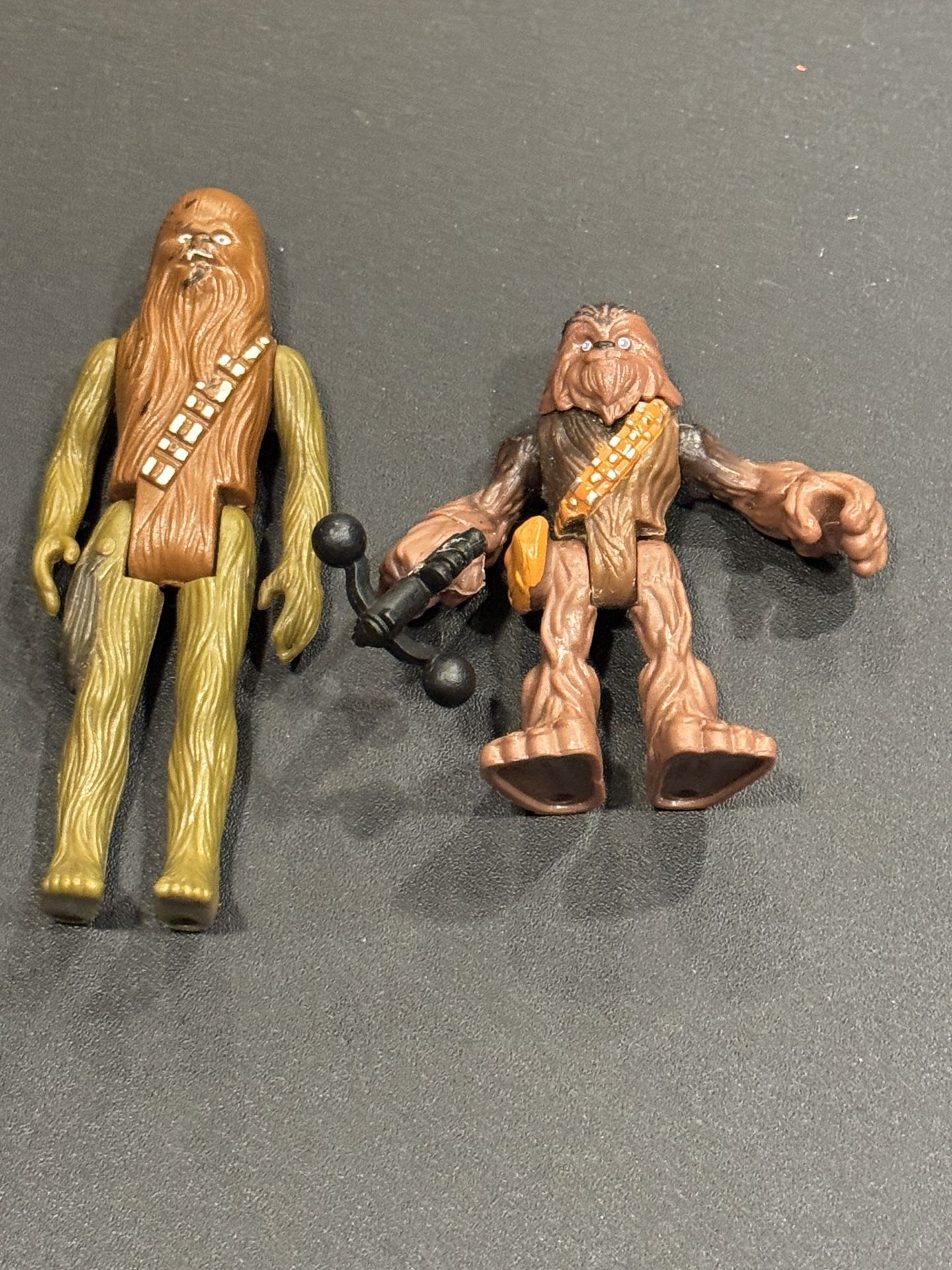 2 Star Wars Chewbacca mini figures:  1977 Kenner Star Wars Chewbacca NO GUN- Hong Kong GMFGI & Star Wars Imaginext Chewbacca Mini Figure 2011 Toy 2” g