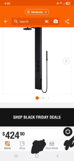 Ellington 59 in. H x 6 in. W 4-Jet Shower Panel System with Adjustable Round Head and Hand Shower Wand in Matte Black