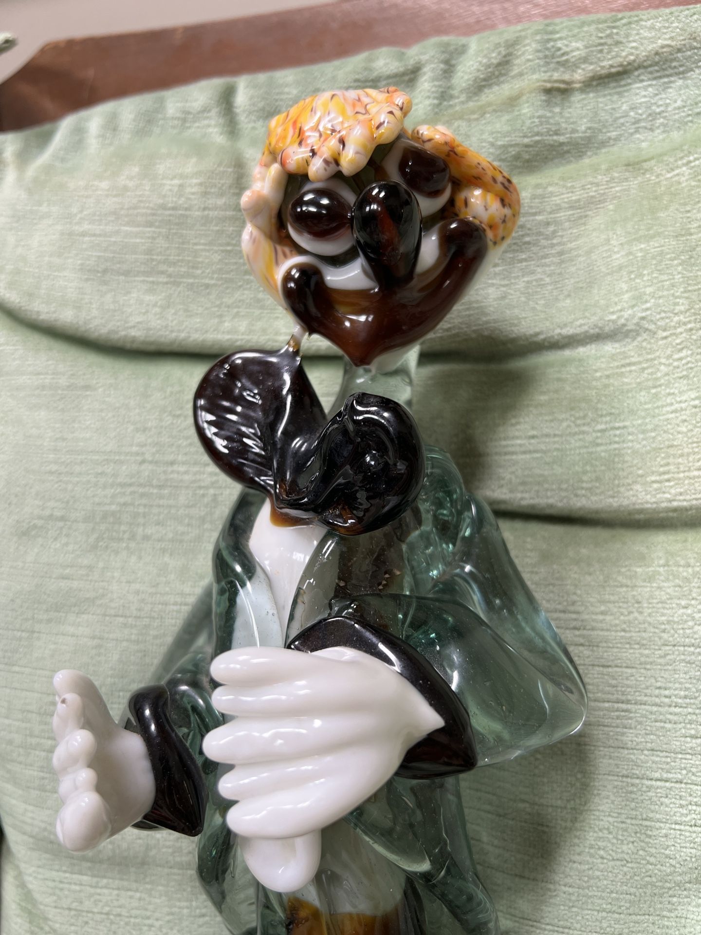 13” Vintage Murano Hand Blown Glass Clown