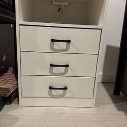 White 3-Drawer Storage Cabinet