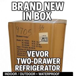 VEVOR BC-145WS Two-Drawer Refrigerator – Indoor/Outdoor • Waterproof • Brand New In Box