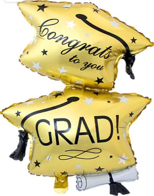 5  metallic graduation balloons 