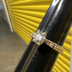 Gorgeous Ladies CZ Gold Tone Ring