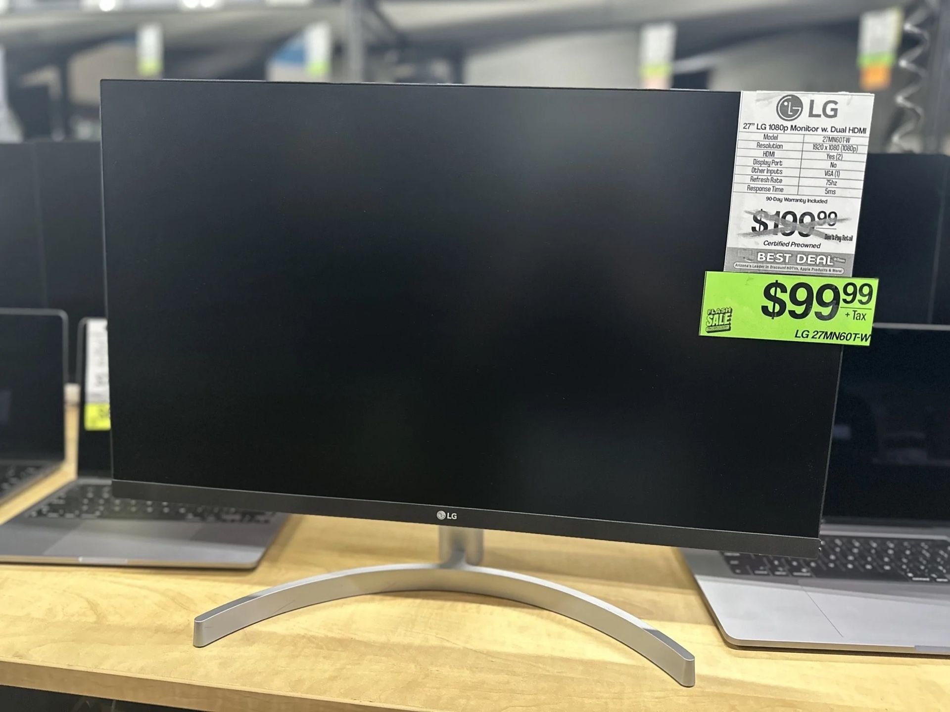 EARLY BLACK FRIDAY DEALS!!! 27" LG FHD IPS 3-SIDE BORDERLESS MONITOR WITH DUAL HDMI 27MN60T-W