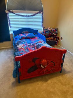 Spider-Man Twin Bed Frame with Safety Rails, Excellent Condition