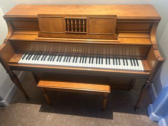 Upright Piano Warm Wood Finish