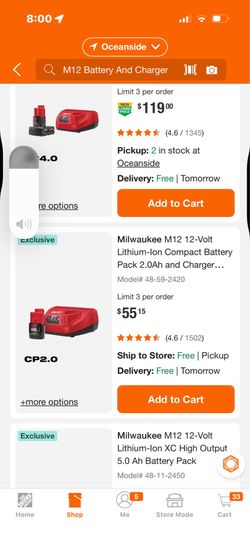 M12 battery and charger