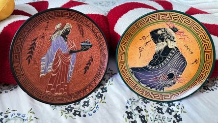 Greek Mythology Decorative Plates Set of 2