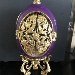 Faberge Style Egg With Courtyard Interior 