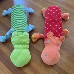 IKEA 30” Crocodile and Hippo Plush Pillows