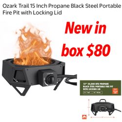 The Ozark Trail 15" 54,000 BTU Propane Black Steel Portable Fire Pit New in box $80 firm pick up east Palmdale