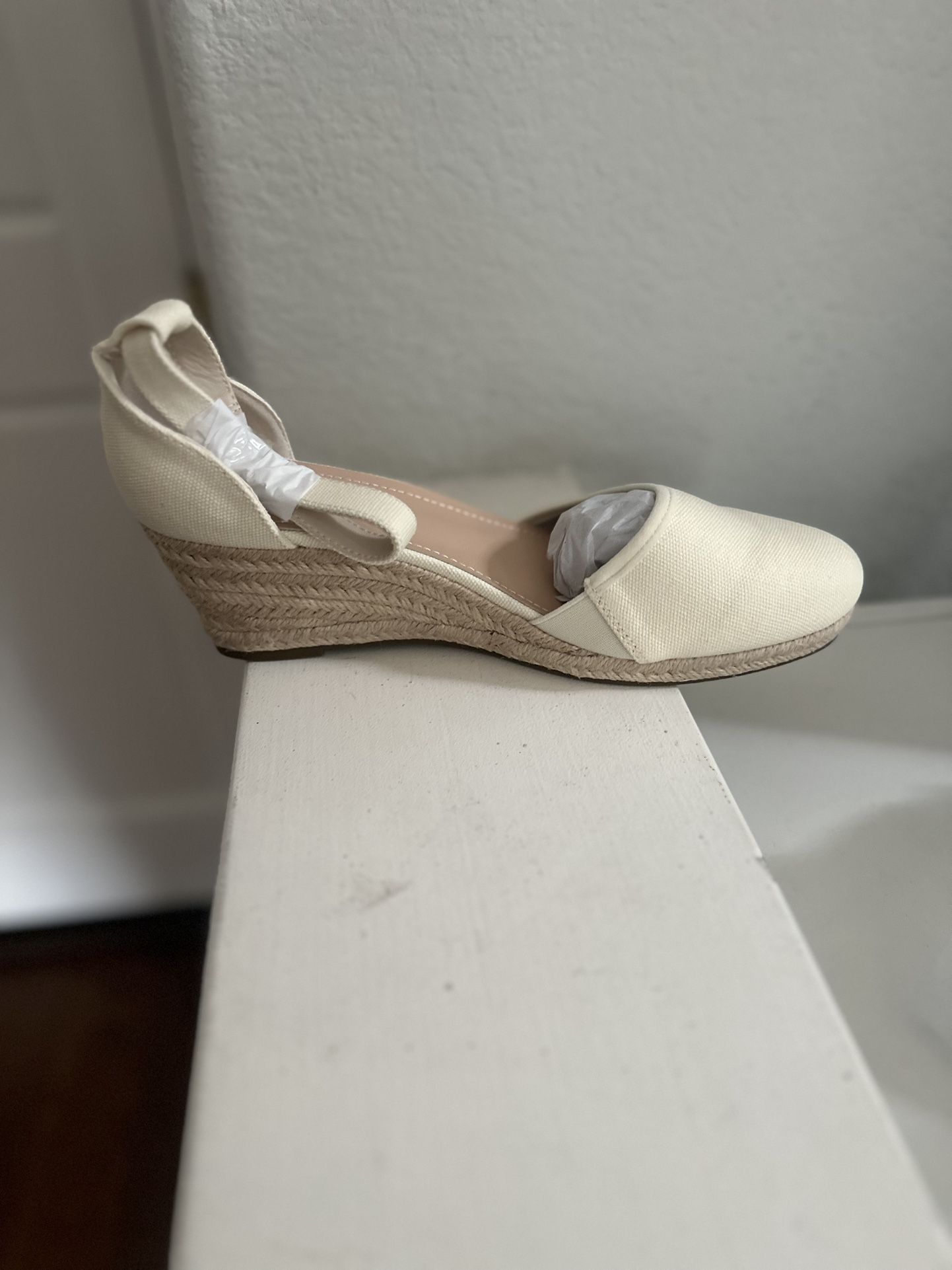 Cream Wedge Heel Size 10