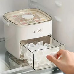 Large Capacity 48 Ice Ice Cube Maker, Double Layer Ice Cube Mold Tray With Easy Button Lid - Easy To Make Perfect Ice Cubes At Home, Ideal For Refrige