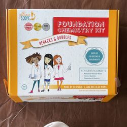 Chemistry Kit . Yellow Scope Beakers and Bubbles Foundation. STEM Activities Ages 8-12