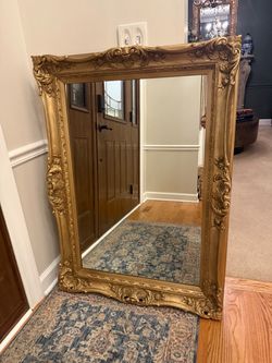 Beautiful Large Vintage Ornate Gold Mirror