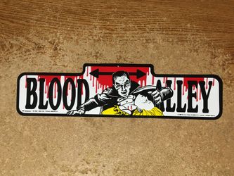 1988 H&L MONSTER ALLEY DRACULA VAMPIRE PLASTIC NOVELTY STREET SIGN 18" X 5" H&L