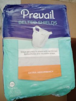 Prevail Belted Shields, One Size Fits Most - Pack of 30