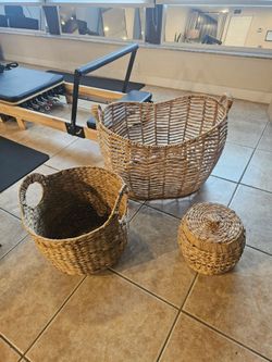 Beautiful Large Woven Storage Basket - $95