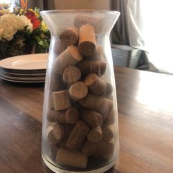 Glass Vase w/Wine Corks