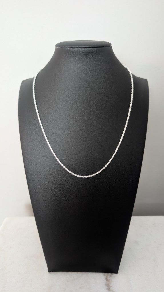 Solid .925 Sterling Silver 18" Rope Chain