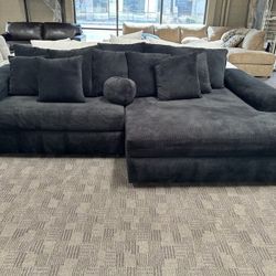 Big Soft Black Sectional