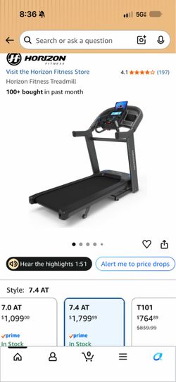 Horizon 7.4 AT Treadmill (NEW !)