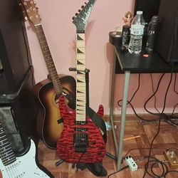 Jackson JS34Q DINKY DKAM Electric Guitar- Transparent Red