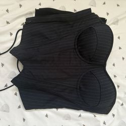Corset Top Pinstriped Size Small 