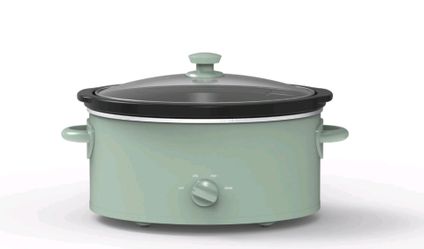Mainstays 6 Quart Manual Slow Cooker, Green Sage