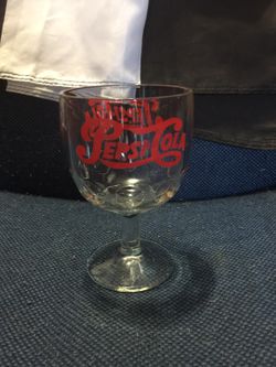 Vintage Pepsi Cola 1970's pedastool glass