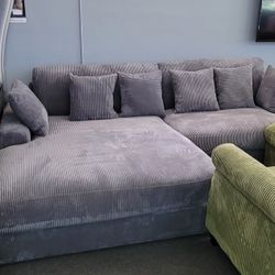 ✅️✅️Reversible Sectional Sofa Chaise In Dark Gray✅️