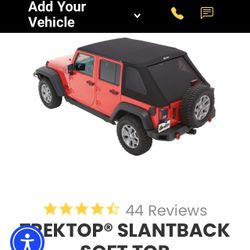 Soft Top For 2007-2018 4 Door Jeep Wrangler 
