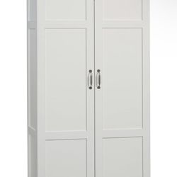 2 Sauder Select Storage Cabinet/ Pantry cabinets, White finish ALREADY ASSEMBLED $1